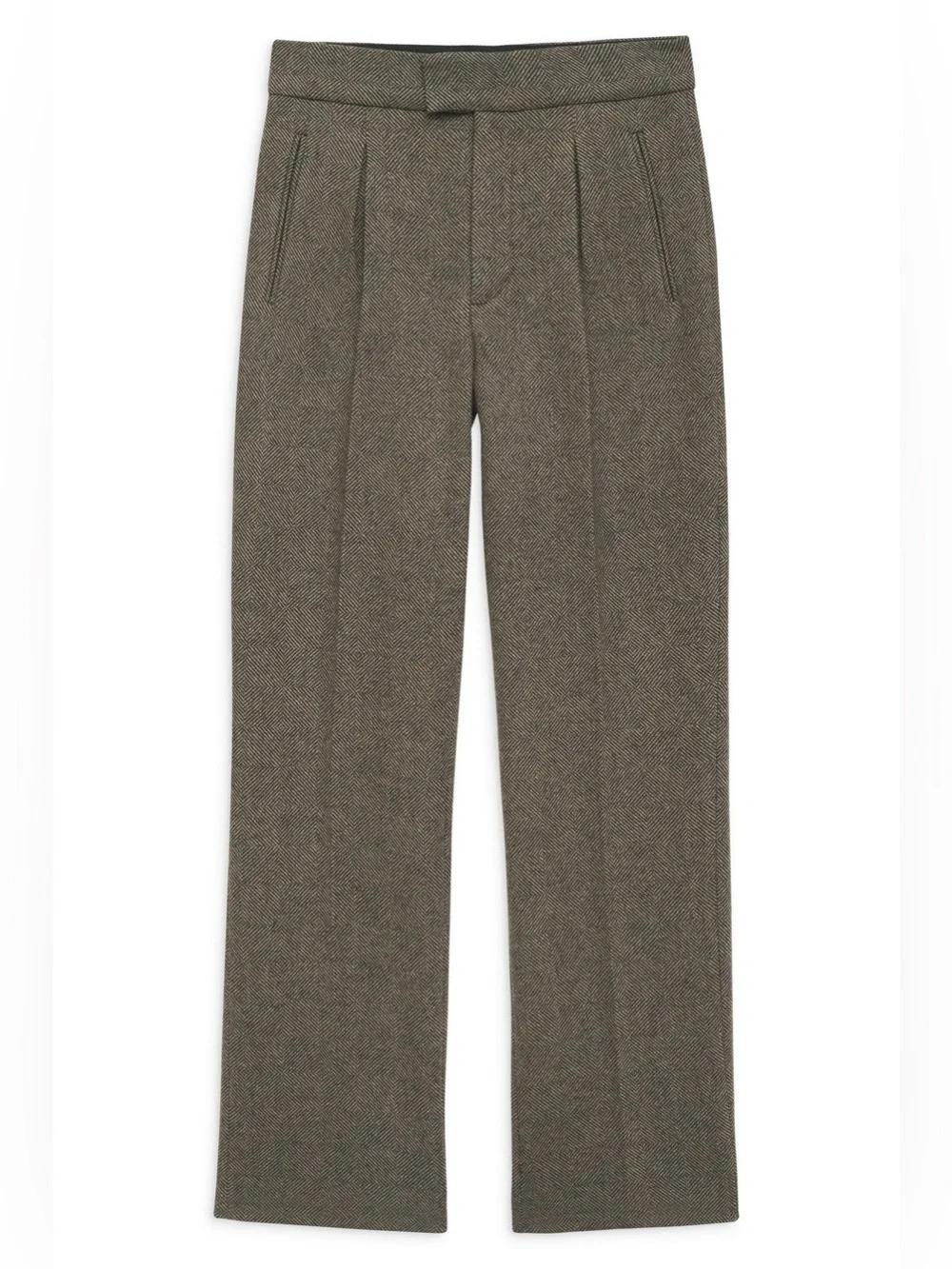 NWT Anine Bing Brice Herringbone Wool Trousers 32